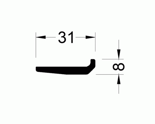 Опора под заполнение 20-24 мм ALUMARK 3м неокрашенный