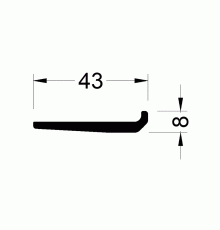 Опора под заполнение 32-36 мм ALUMARK 3м неокрашенный