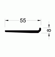 Опора под заполнение 44-48 мм ALUMARK 3м. неокрашенный