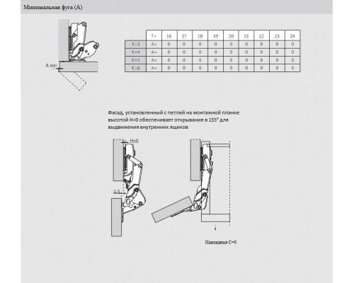 Петля для накладных дверей Firmax Click-on Soft-Close, угол открывания 155°, 48 мм, шуруп 1 шт. Петля для накладных дверей Firmax Click-on Soft-Close, угол открывания 155°, 48 мм, шуруп 1 шт.