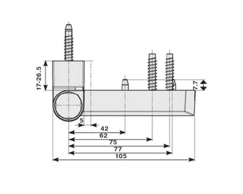 Петля дверная Maxbar PS27 (23-26,5/105-42) RAL9016 E, Белый