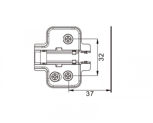 Планка монтажная для петель DTC Pivot Star Anyway Clip-on, H=4, крестовая с эксцентриковой регулировной по высоте, под евровинт