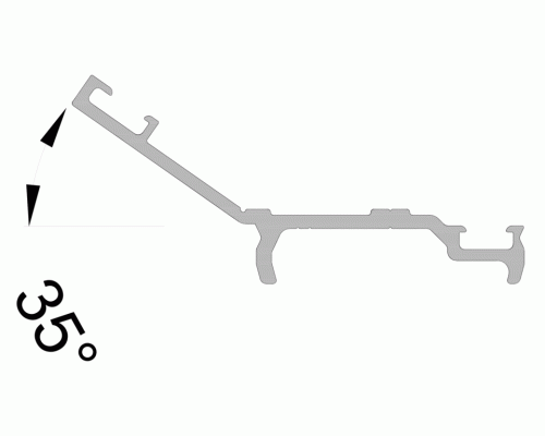 Планка прижимная ALUMARK 35 гр (асимметричная) 6м Белый RAL 9016