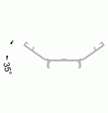 Планка прижимная ALUMARK 35 гр (симметричная) 6м Белый RAL 9016