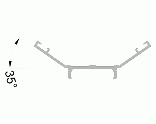 Планка прижимная ALUMARK 35 гр (симметричная) 6м Белый RAL 9016