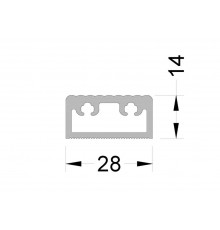 Порог 28/14  мм. неокр. 6м. S44