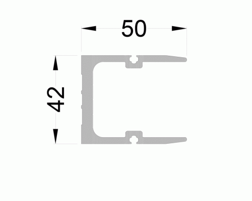 Профиль F50 Т- Соединителя ALUMARK , 3м неокрашенный Профиль F50 Т- Соединителя ALUMARK , 3м неокрашенный