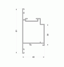 Профиль Т- дверной створки 39/81мм ALUMARK 6.5 м Неокрашенный