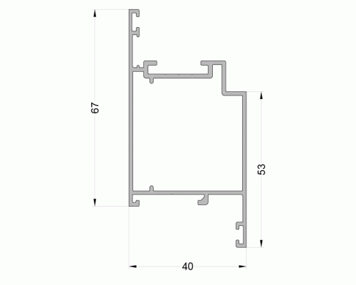 Профиль Z - дверной створки 53/679016мм ALUMARK 6.5 м RAL 9016 Профиль Z - дверной створки 53/679016мм ALUMARK 6.5 м RAL 9016