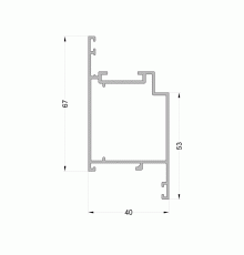 Профиль Z - дверной створки 53/67мм ALUMARK 6.5 м Неокрашенный