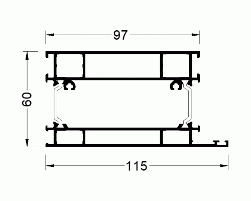 Профиль цоколя ALUMARK 115/97 мм 6м RAL9016