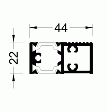 Профиль дверного порога ALUMARK 44/22мм 6м RAL9016