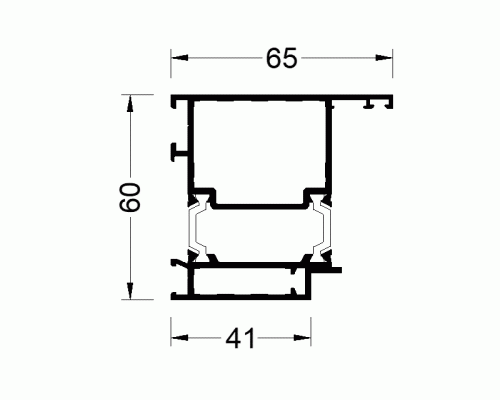 Профиль дверной рамы наруж открывания ALUMARK 41/65 мм 6.5м RAL8017