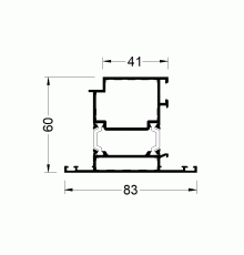 Профиль дверной створки T 83/41 мм.  неокр. 6.5м.