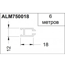 Профиль компенсационный 18 мм ПВХ черный 6м.