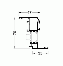 Профиль оконной створки ALUMARK 35/47 мм 6м RAL9016