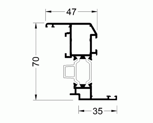 Профиль оконной створки ALUMARK 35/47 мм 6м RAL9016