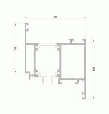 Профиль оконной створки ALUMARK 57/69 мм 6м RAL9016