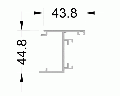 Профиль притвора двери ALUMARK 44/27мм 6м Белый RAL9016 Профиль притвора двери ALUMARK 44/27мм 6м Белый RAL9016