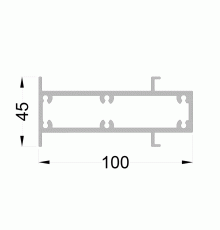 Профиль вставной 100х45 мм 3м неокрашенный (для 150115)