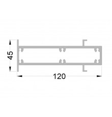 Профиль вставной 120х45 мм 3м неокрашенный (для 150135)