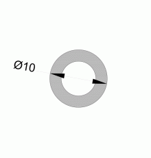 Профиль втулки 10*2 для опоры под заполнение 3м неокрашенный