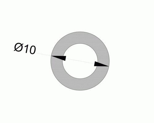Профиль втулки 10*2 для опоры под заполнение 3м неокрашенный Профиль втулки 10*2 для опоры под заполнение 3м неокрашенный