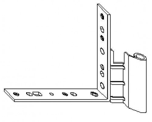 Петля на створке нижняя фальцевая правая, 12\20-9 Silber