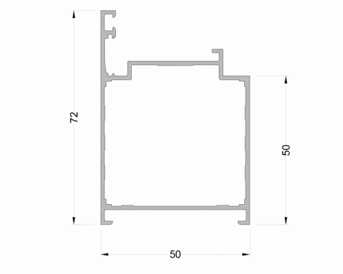 Рама двери ALUMARK 72/50 мм 6.5м неокр Рама двери ALUMARK 72/50 мм 6.5м неокр