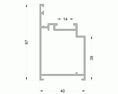 Рама дверная 39/67 ALUMARK 6.5 м RAL 9016 Рама дверная 39/67 ALUMARK 6.5 м RAL 9016