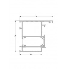 Рама дверная наружного открывания ALUMARK 75/50 мм 6.5м 7024 мат