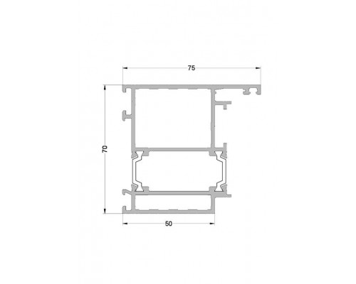 Рама дверная наружного открывания ALUMARK 75/50 мм 6.5м 7024 мат