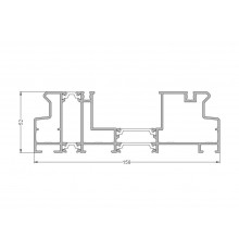Рама двухполозная S158, 158 мм, 6,5 м RAL9016