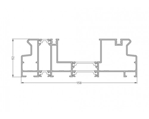 Рама двухполозная S158, 158 мм, 6,5 м RAL9016
