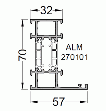 Рама оконная ALUMARK 57/32 мм 6м Белый RAL9016