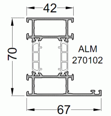 Рама оконная ALUMARK 67/42 мм 6м Белый RAL9016
