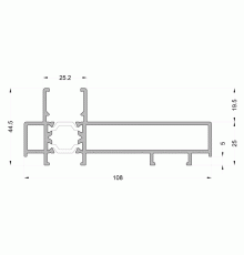 Рама вертикальная ALUMARK 44,5/ 108 мм 6м RAL 9016