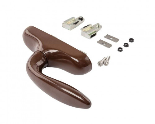 Ручка оконная 1002.00 двухзахватная, корич. RAL8017