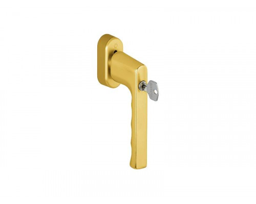 Ручка оконная алюминиевая с ключом HOPPE Hamburg SecuForte , штифт vario fit 32-42 мм, 45°, 2 винта М5х45, 2 винта М5х50, золото