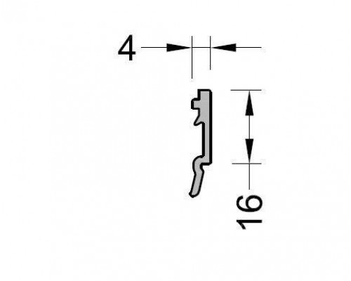 Штапик 4 мм ALUMARK 6.0 м RAL9016 Штапик 4 мм ALUMARK 6.0 м RAL9016
