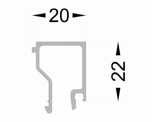 Штапик оконно-дверной ALUMARK 20 мм 6м 7024 мат