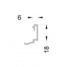Штапик оконно-дверной ALUMARK 6 мм 6м 7024MAT