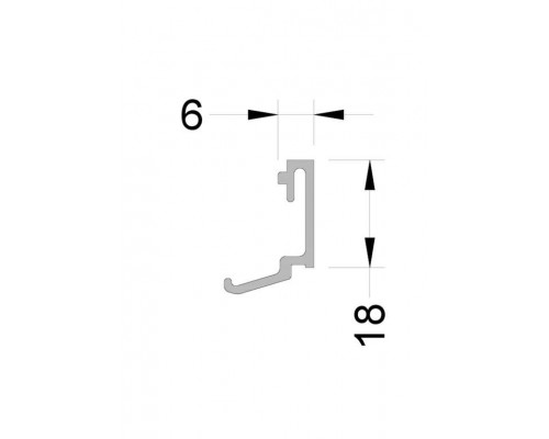 Штапик оконно-дверной ALUMARK 6 мм 6м 7024MAT