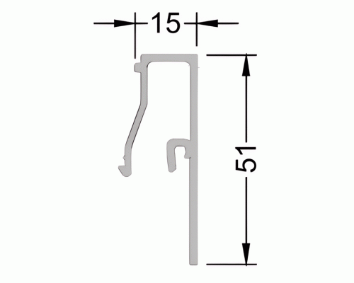 Штапик высокий ALUMARK 15 мм 6м неокрас
