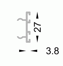 Штульп антимоскитной створки 3,8*27 6м неокрашенная