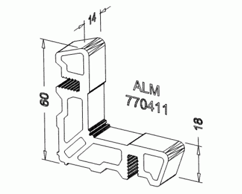 Соединитель угловой ALUMARK для ALM270101 Соединитель угловой ALUMARK для ALM270101