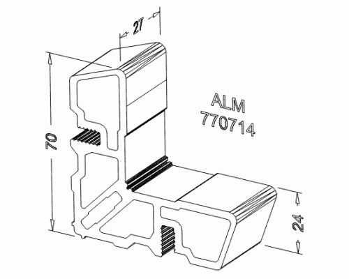 Соединитель угловой внутренний ALUMARK для ALM270203 Соединитель угловой внутренний ALUMARK для ALM270203
