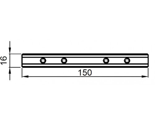 Стыковочная закладная 10х16 мм - 1 шт., (Винт М5х10 DIN7991 А2 - 4 шт. Приобретается отдельно)