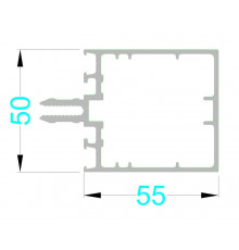 Стойка и ригель ALUMARK 55 мм 6,8м Белый RAL9016