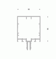Стойка и ригель L ALUMARK 55 мм 6,8м Белый RAL9016